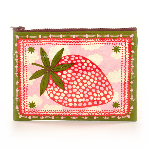 Blue Q Recycled Zipper Pouch - Strawberry Clouds