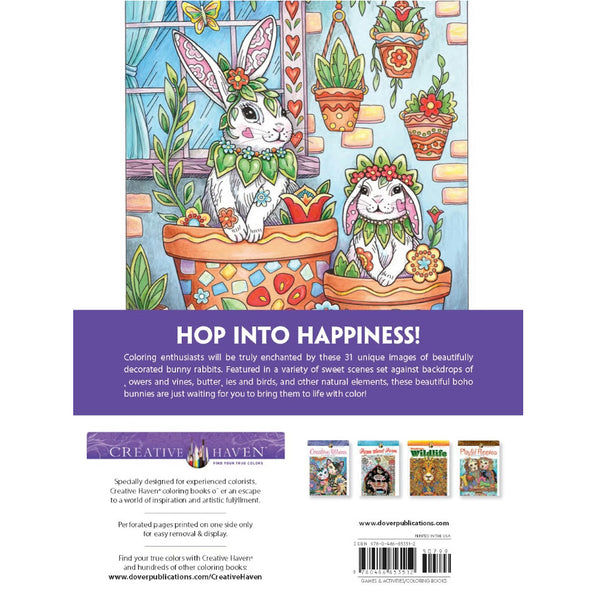 Creative Haven Colouring Book - Boho Bunnies