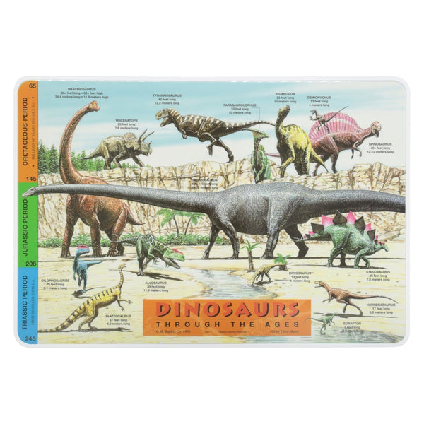 M. Ruskin Laminated Placemat Dinosaurs