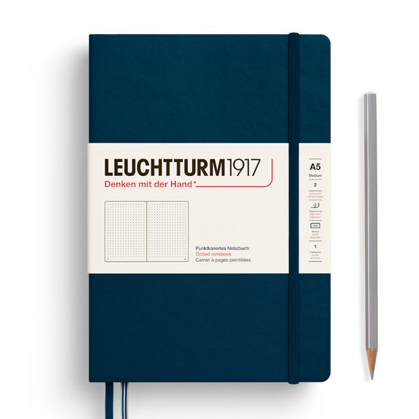 Leuchtturm1917 A5 Medium Notebooks - Dotgrid DEEP SEA
