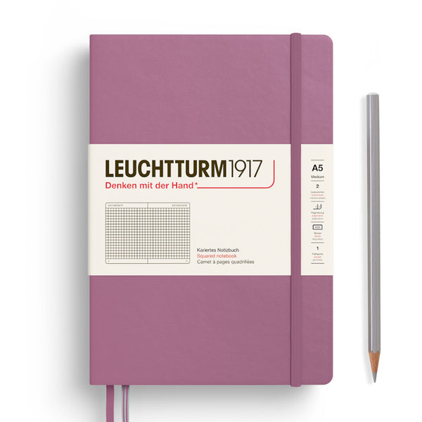 Leuchtturm1917 A5 Medium Notebooks - Grid DUSTY ROSE