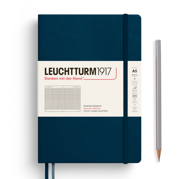 Leuchtturm1917 A5 Medium Notebooks - Grid DEEP SEA