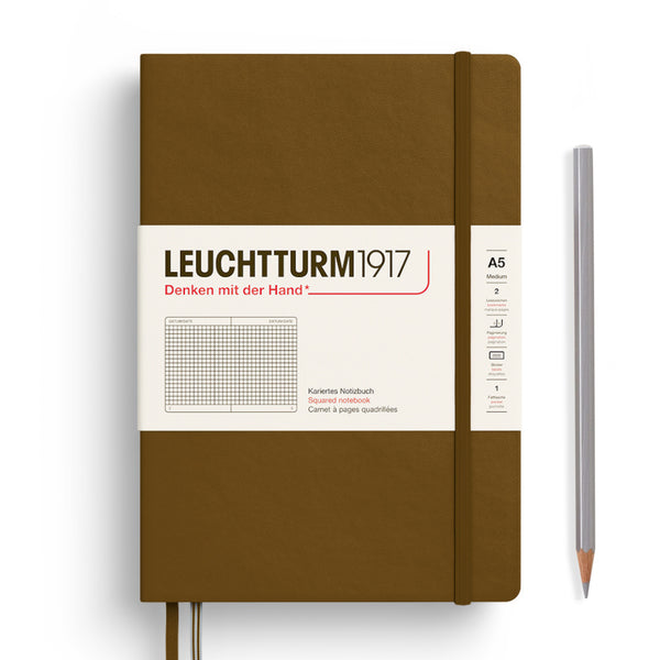 Leuchtturm1917 A5 Medium Notebooks - Grid SPICE BROWN
