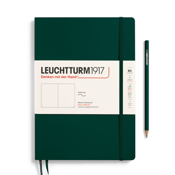 Leuchtturm1917 B5 Softcover Composition Notebooks - Blank FOREST GREEN