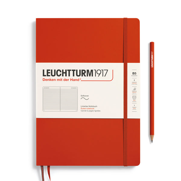 Leuchtturm1917 B5 Softcover Composition Notebooks - Ruled FOX RED
