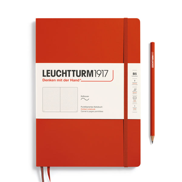 Leuchtturm1917 B5 Softcover Composition Notebooks - Dotgrid FOX RED