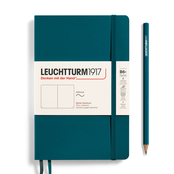 Leuchtturm1917 B6+ Paperback Notebooks - Blank PACIFIC GREEN