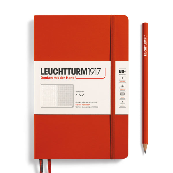 Leuchtturm1917 B6+ Paperback Notebooks - Dotgrid FOX RED