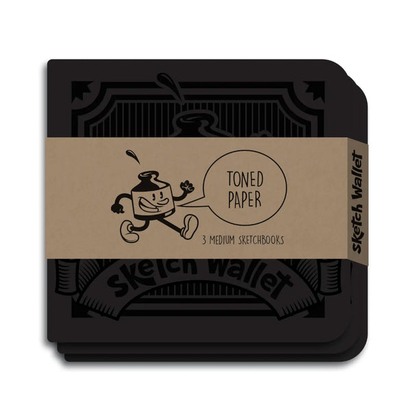 Inky's Medium Toned Tan Paper Sketchbooks 3pk