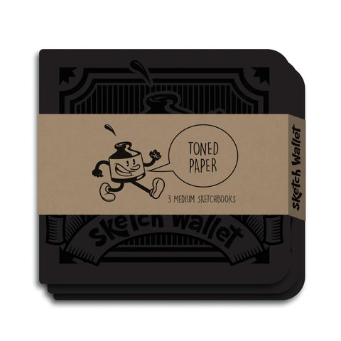 Inky's Medium Toned Tan Paper Sketchbooks 3pk