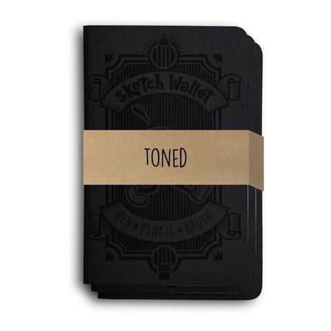 Inky's Large Toned Tan Paper Sketchbooks 3pk