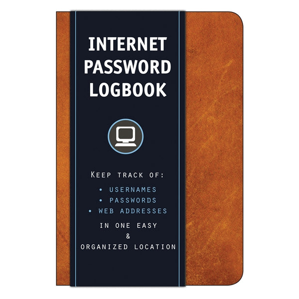 Rock Point Internet Password Logbook - Cognac Leatherette