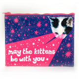 Blue Q Recycled Zipper Pouch - May The Kittens Be With You