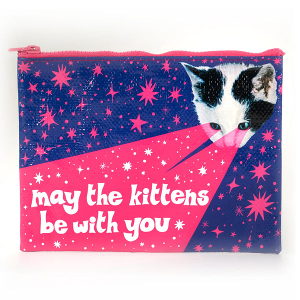 Blue Q Recycled Zipper Pouch - May The Kittens Be With You