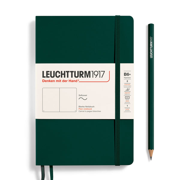 Leuchtturm1917 B6+ Paperback Notebooks - Blank FOREST GREEN