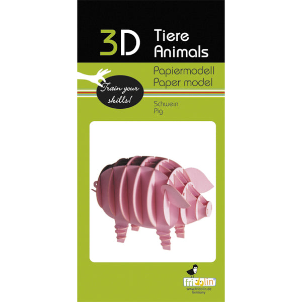 Fridolin 3D Animals Paper Model - Pig