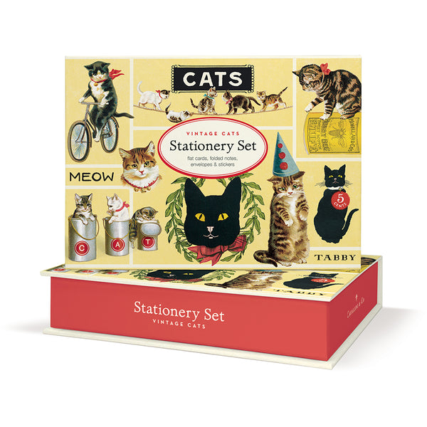 Cavallini Stationery Set - Vintage Cats