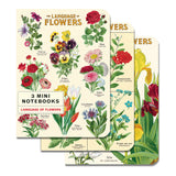 Cavallini Mini (A6) Notebook Set 3pk - Language of Flowers, Mixed Paper 4x5.5" 96pg