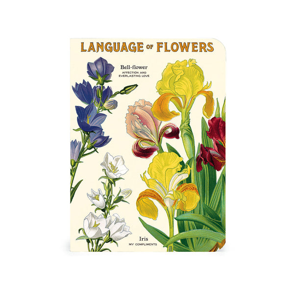 Cavallini Mini (A6) Notebook Set 3pk - Language of Flowers, Mixed Paper 4x5.5" 96pg