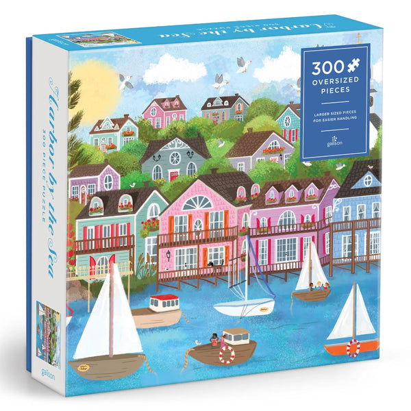 Galison 300pc Puzzle, Oversized Pieces - Joy Laforme Harbor by the Sea