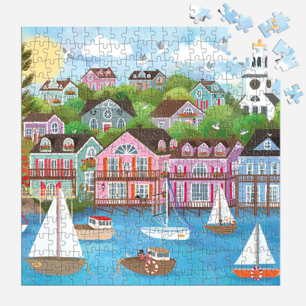 Galison 300pc Puzzle, Oversized Pieces - Joy Laforme Harbor by the Sea