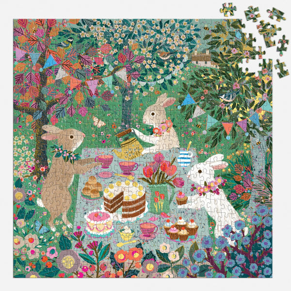 Galison 500pc Foil Puzzle - Spring Tea Party