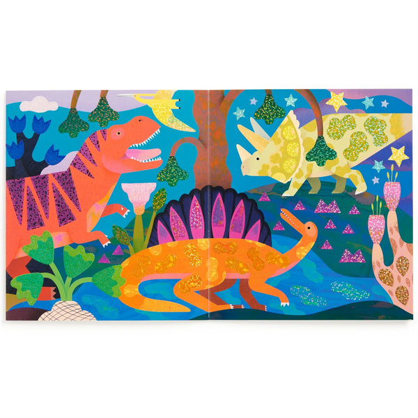 Mudpuppy Dinosaur Land Sticker Sparkle Poster Activity Kit