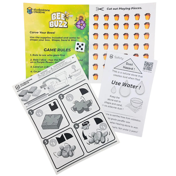 Studiostone Creative Soapstone Bee Buzz Carve & Play Game Kit