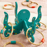 Petit Collage Happy Octopus Wooden Hoopla Ring Toss Game