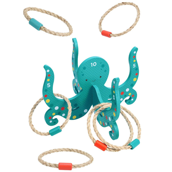 Petit Collage Happy Octopus Wooden Hoopla Ring Toss Game