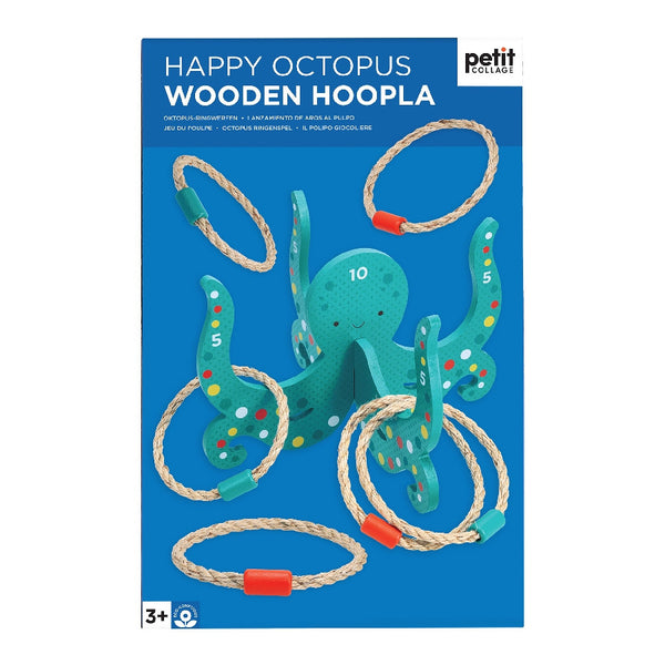 Petit Collage Happy Octopus Wooden Hoopla Ring Toss Game