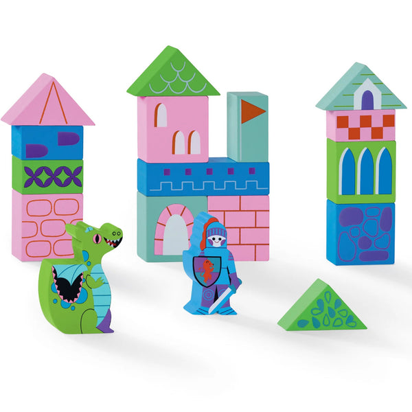 Crocodile Creek Wood Building Blocks Playset 34pc Princess Palace