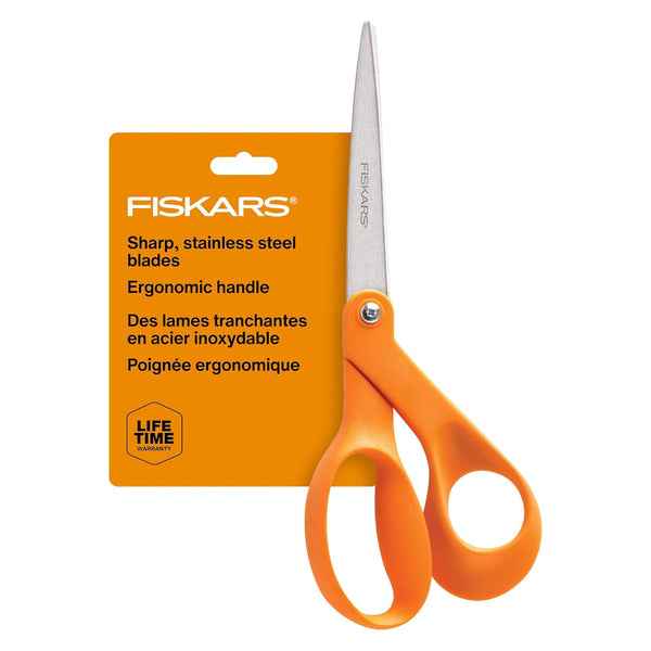 Fiskars 8" Original Orange-Handled All Purpose Scissors