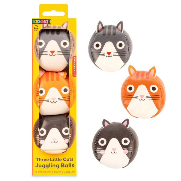 Kikkerland Kidoki Three Little Cats Juggling Balls