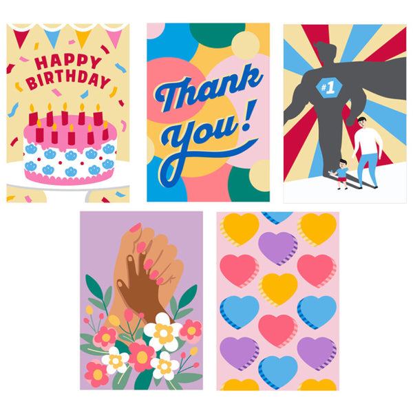 Kikkerland Crafters Paint by Numbers DIY Greeting Cards Kit