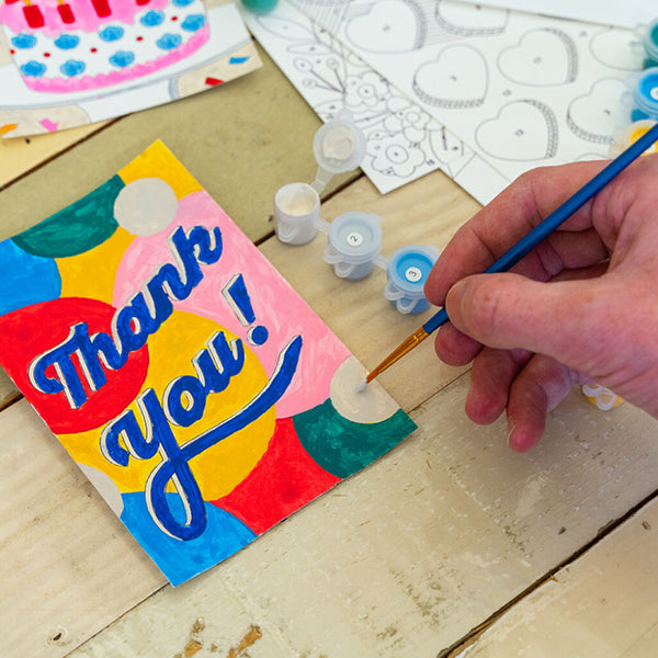 Kikkerland Crafters Paint by Numbers DIY Greeting Cards Kit