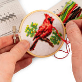Kikkerland Mini Cross Stitch Embroidery Kit - Cardinal