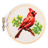 Kikkerland Mini Cross Stitch Embroidery Kit - Cardinal