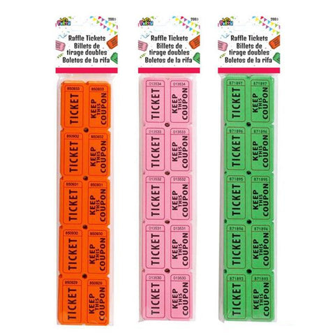 Let's Party Raffle Tickets 200pk Assorted