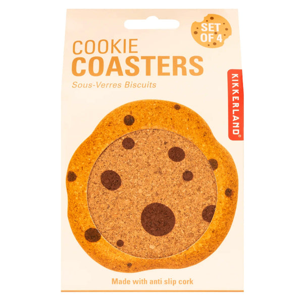 Kikkerland Cork Cookie Coasters Set 4pk