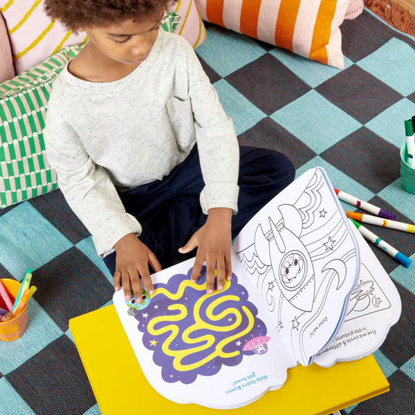 Ooly Playful Pages Activity Book of Games, Colouring & Stickers - Pets in Space