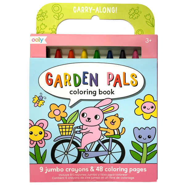 Ooly Carry Along! Colouring Book & Crayon Set - Garden Pals