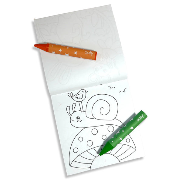 Ooly Carry Along! Colouring Book & Crayon Set - Garden Pals