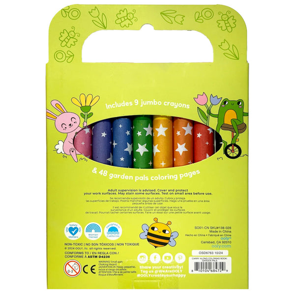 Ooly Carry Along! Colouring Book & Crayon Set - Garden Pals