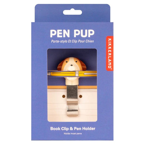 Kikkerland Pen Pup Book Clip & Pen Holder