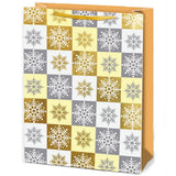 Paper Trendz Holiday Gift Bag, Jumbo - Snowflake Squares