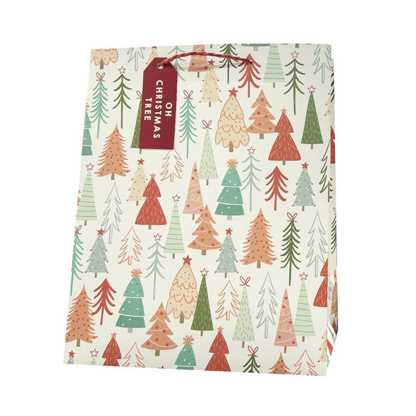 Paper Trendz Holiday Gift Bag, Medium - Multi Tree