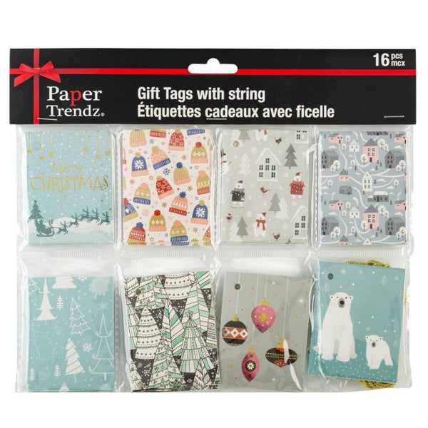 Paper Trendz Holiday Folded Gift Tags 16pk Assorted