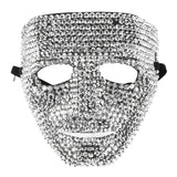 Party Gear Costume Mask - Silver Beaded