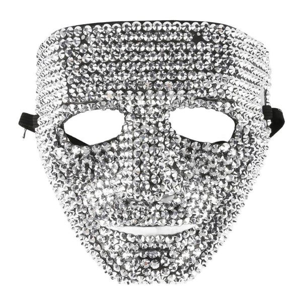 Party Gear Costume Mask - Silver Beaded